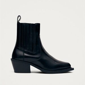 ALOHAS DENVER BLACK LEATHER ANKLE BOOTS SIZE 39